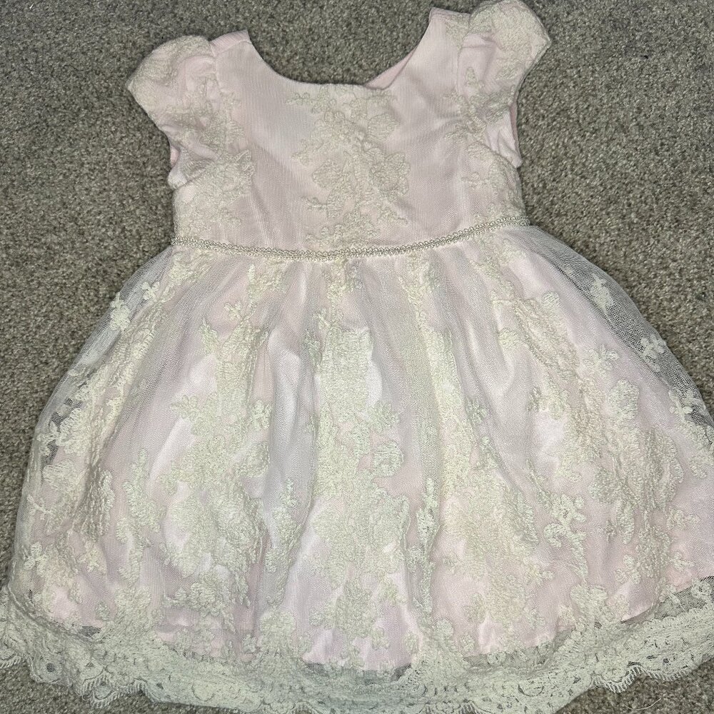 Pippa & Julie 2T PINK LACE OVERLAY flower girl dress birthday special occasion